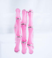 The Thin Bridgette Bamboo Acrylic Bangle Bracelet Set in Ballet Slipper Soft Pink (Gold or Silver)