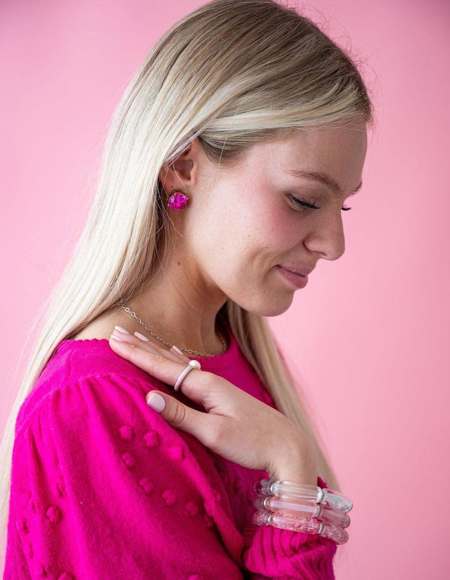 The Hopeless Romantic Blush Pink Valentines Bracelet Stack