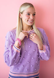 The Thin Bridgette Bamboo Acrylic Bangle Bracelet Set in Ballet Slipper Soft Pink (Gold or Silver)