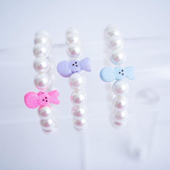 Oh for Peep's Sake Handmade Easter Pearl Bracelet Stack