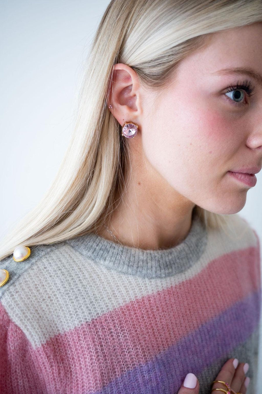 Marisol Large Statement Studs in Ballet Soft Pink / Blush