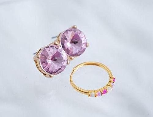 Marisol Large Statement Studs in Ballet Soft Pink / Blush