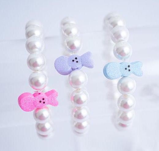 Oh for Peep's Sake Handmade Easter Pearl Bracelet Stack