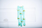 The Thin Bridgette Bamboo Acrylic Bangle Set in Seafoam Green (in Gold or Silver)