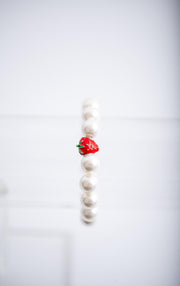 The Berry Breeze Strawberry Pearl Stretchy Bracelet