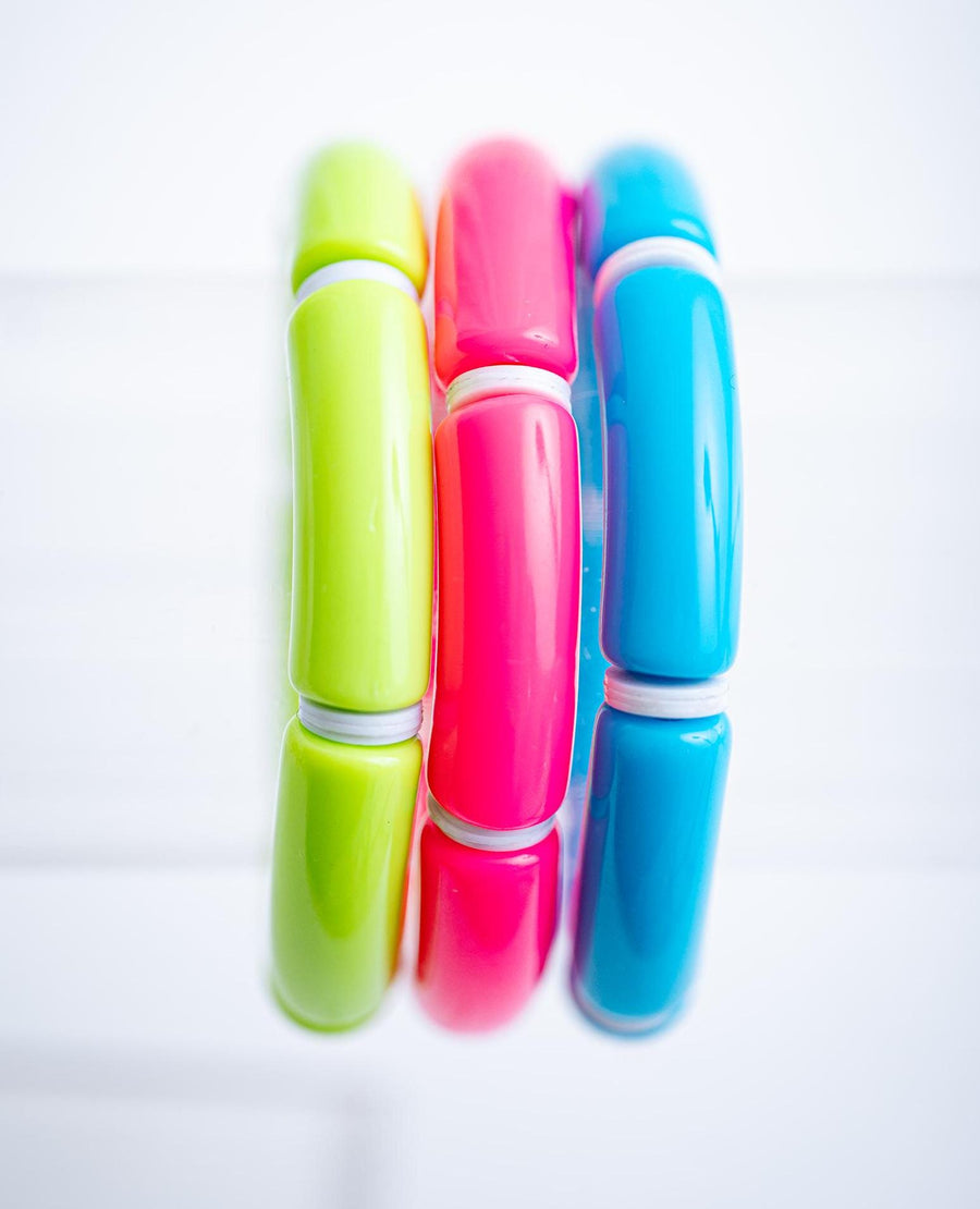 The Beach Barbie Summer Neon Stretchy Bracelet Stack