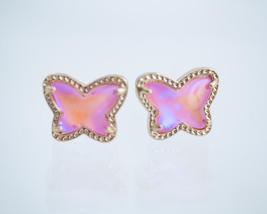 The Pink Butterfly Dainty & Delicate Stud - Light Weight