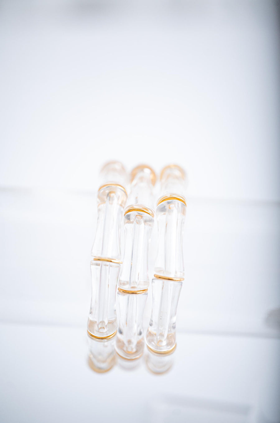 The Bridgette Bamboo Bangle - Lucite / Clear (Large)
