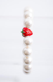 The Berry Breeze Strawberry Pearl Stretchy Bracelet