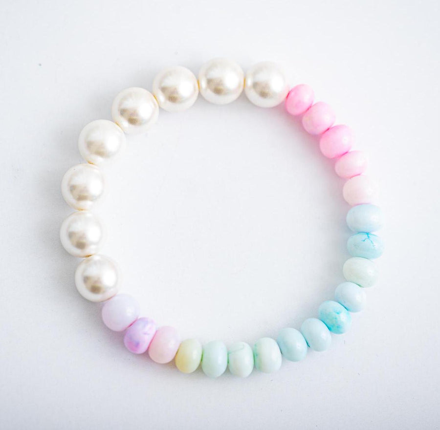 The Window Shopping Pearl and Gradient Opal Stretchy Bracelet