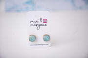The Marisol Large Statement Stud Earrings in Cloudless Blue Opal