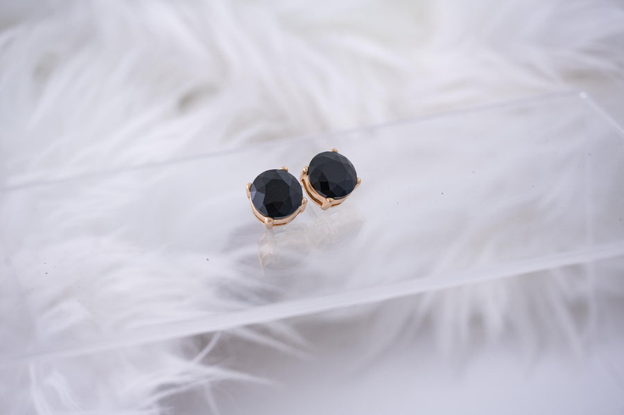 The Marisol Large Statement Stud Earrings in Black
