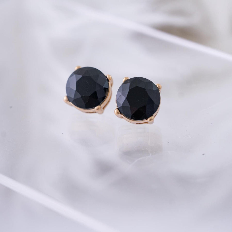 The Marisol Large Statement Stud Earrings in Black