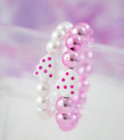 Home for the Holidays Christmas Tree Stretchy Bracelet Stack - Hot Pink