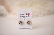 Classic Christmas Bow Stud Earrings - Silver