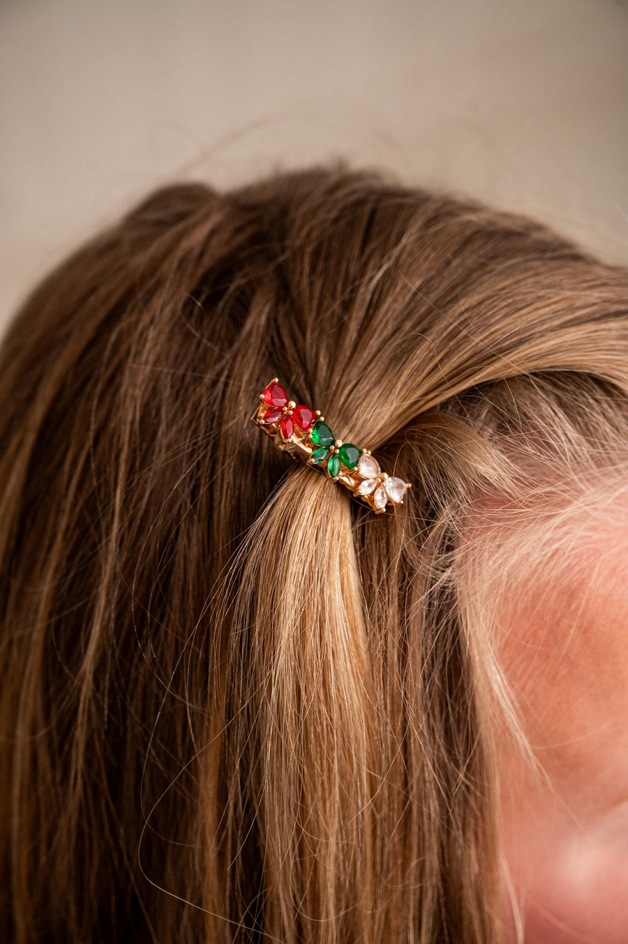 The Classic Christmas Coquette Bow Zircon Hair Clip