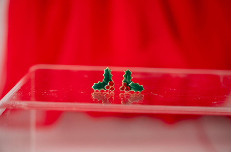 The Dainty Mistletoe Magic Christmas Holiday Earrings