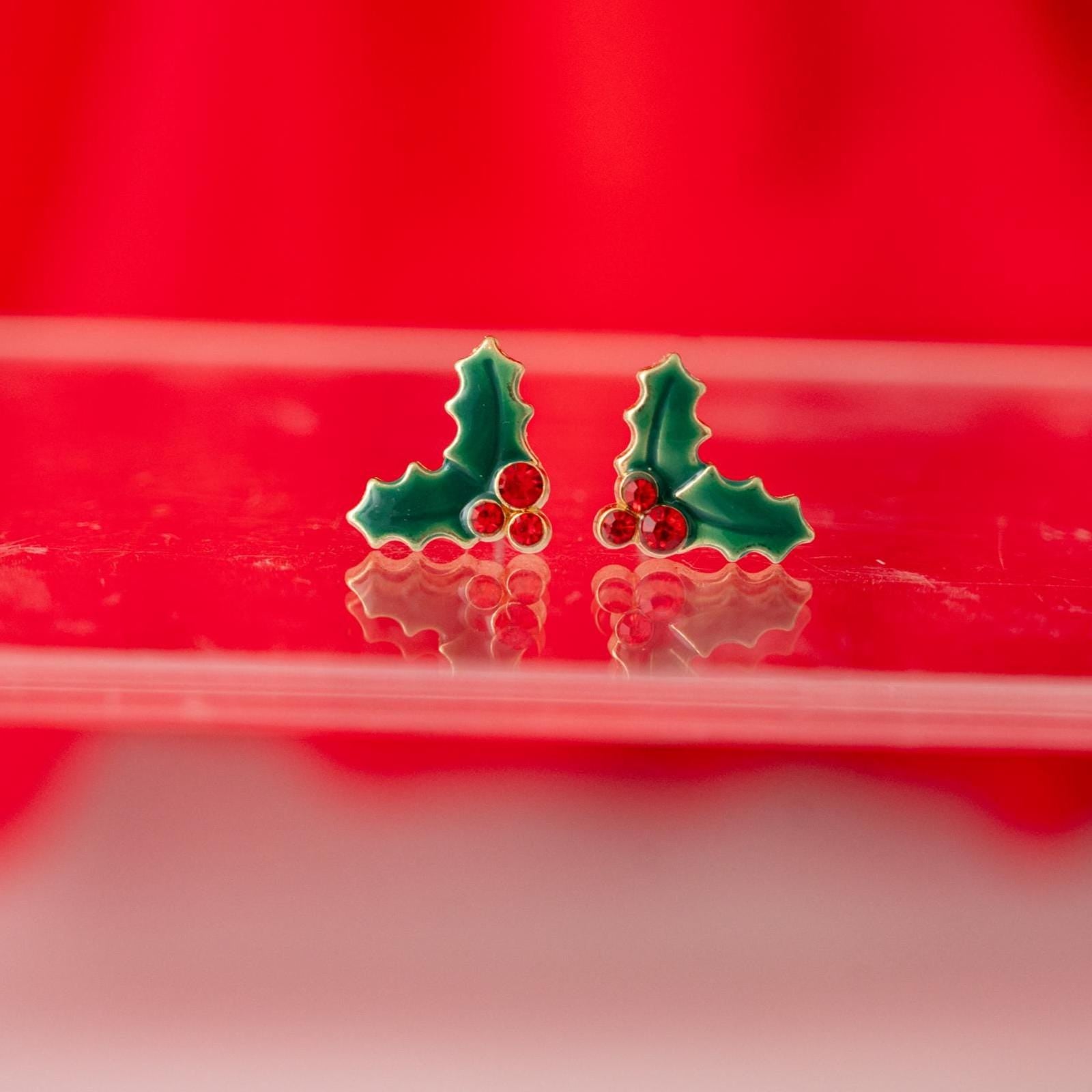 The Dainty Mistletoe Magic Christmas Holiday Earrings