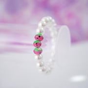 The One in a Melon Shell Pearl Stretchy Bracelet - Watermelon