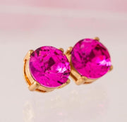 The Marisol Large Statement Stud Earrings in Hot Pink