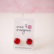 The Marisol Large Statement Stud Earrings in Boomer Sooner OU Red