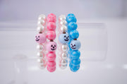 Only Here for the Treats Pumpkin Pearls & Gingham Stretchy Bracelet Stack - Pink