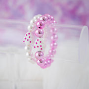 Home for the Holidays Christmas Tree Stretchy Bracelet Stack - Hot Pink
