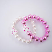 Home for the Holidays Christmas Tree Stretchy Bracelet Stack - Hot Pink