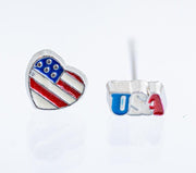 Patriotic Stud Earrings - Hypoallergenic