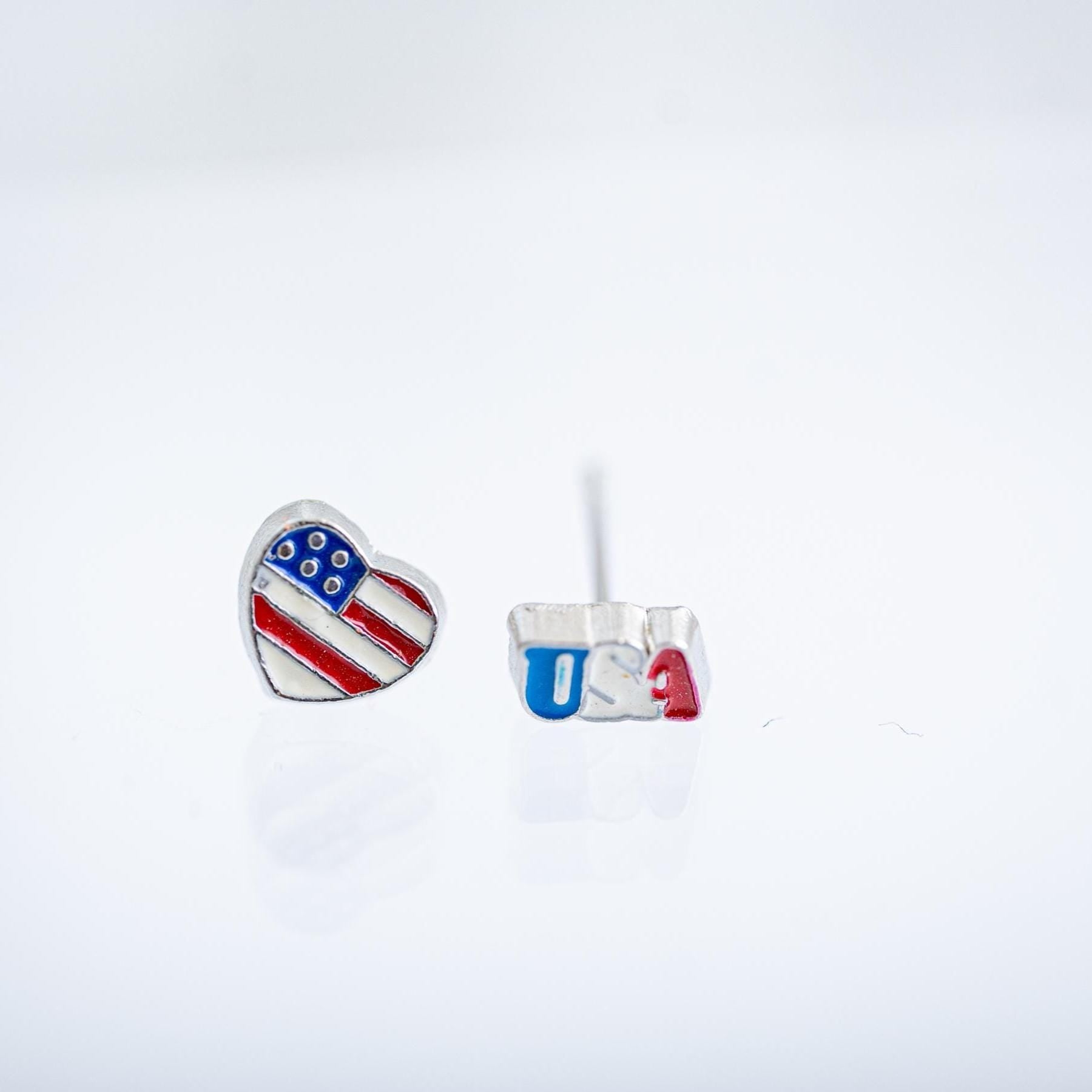 Patriotic Stud Earrings - Hypoallergenic