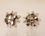 Classic Christmas Bow Stud Earrings - Silver