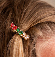The Classic Christmas Coquette Bow Zircon Hair Clip
