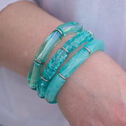 The Antigua Dreamy Waters Summer Stretchy Bracelet Stack Gold or Silver