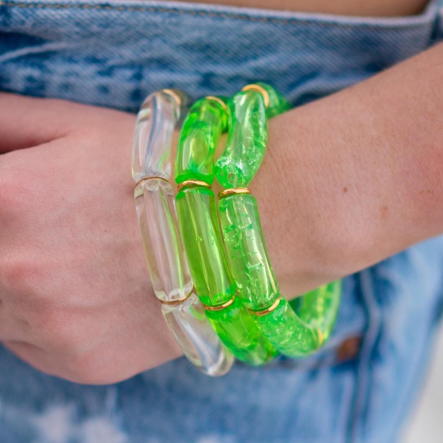 You Are So Outta Lime Stretchy Bracelet Stack Gold or Silver