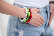 The Merry Everything Metallic Christmas Holiday Glam Stretchy Bracelet Stack Gold or Silver