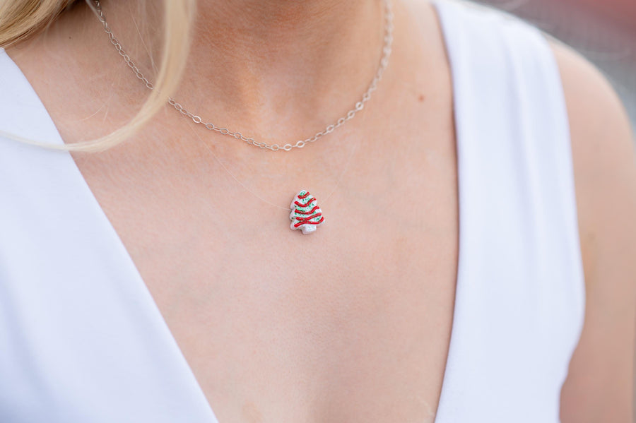Under the Mistletoe Little Debbie Christmas Holiday Invisible Necklace