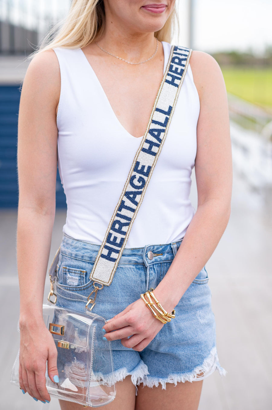 Heritage Hall School Gameday Purse Strap - Gold Hardware - Edmond Oklahoma City