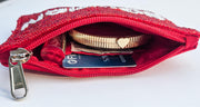 Boomer Sooner OU hand Beaded Sequins Gameday Coin Purse