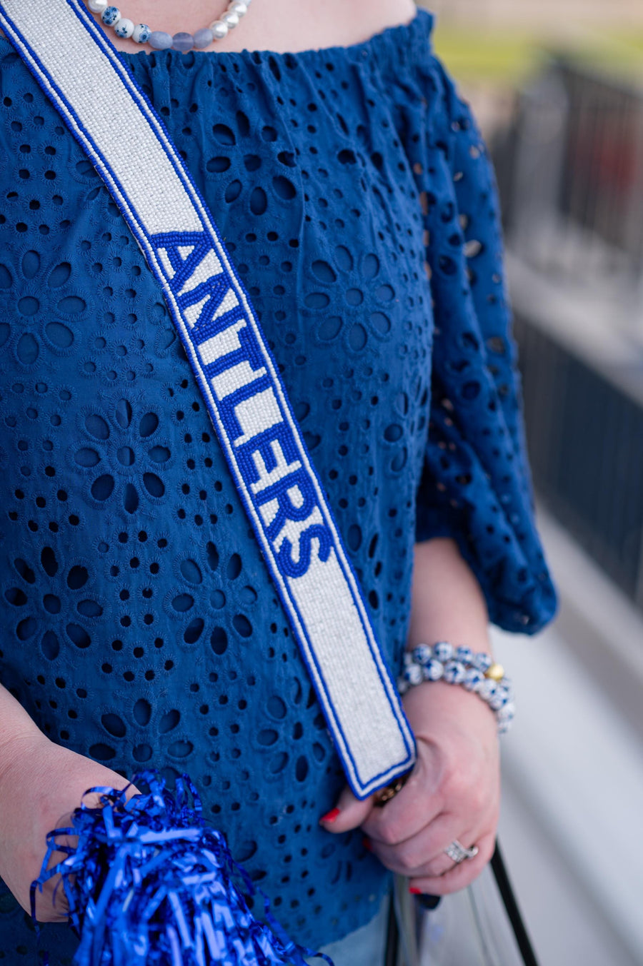 Deer Creek High School Gameday Purse Strap - Sequins - Gold Hardware - Edmond Oklahoma City