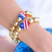 PATRIOTIC HEART & SOUL Gold Stretchy Bracelet Stack