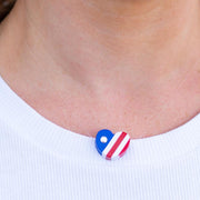 PATRIOTIC HEART & SOUL Invisible Heart Necklace - magnetic closure
