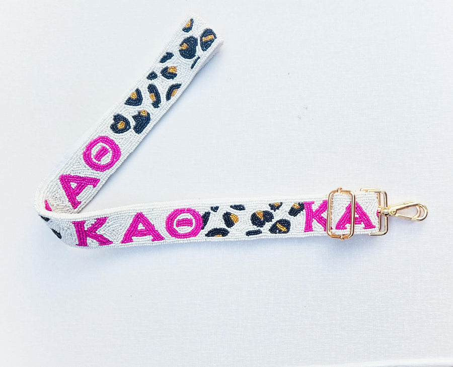 Kappa Alpha Theta Gameday Purse Strap - Gold Hardware - KAO - Leopard