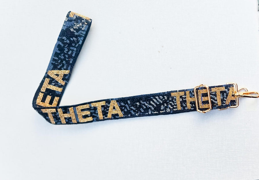 Kappa Alpha Theta Gameday Purse Strap - Gold Hardware - KAO - Sequin
