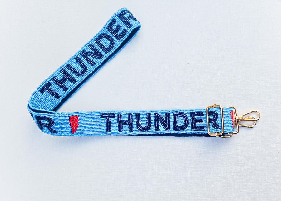 OKC Thunder Gameday Strap - Gold Adjustable Hardware - Hand-sewn