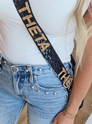 Kappa Alpha Theta Gameday Purse Strap - Gold Hardware - KAO - Sequin