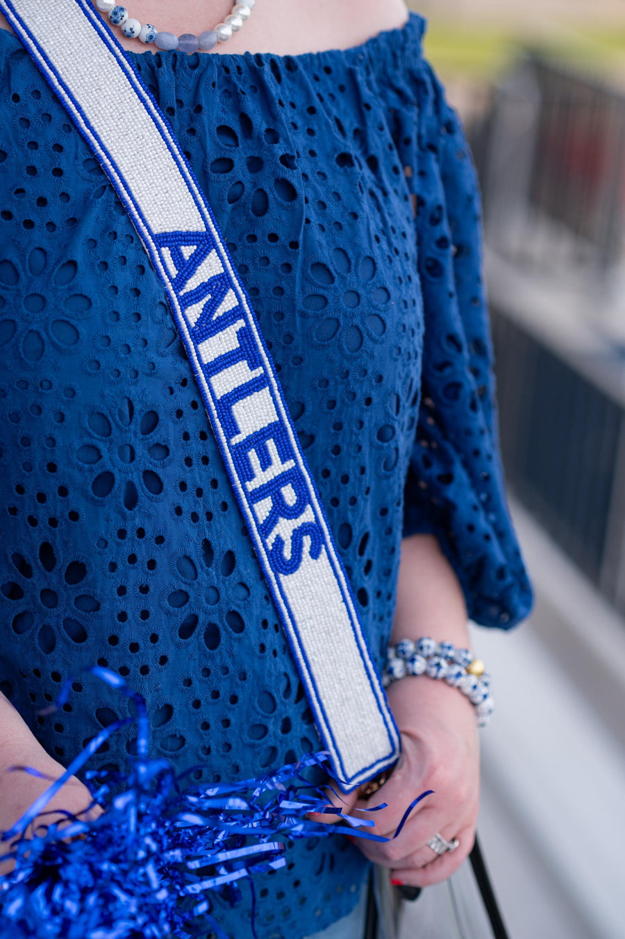 Deer Creek High School Gameday Purse Strap - Sequins - Gold Hardware - Edmond Oklahoma City