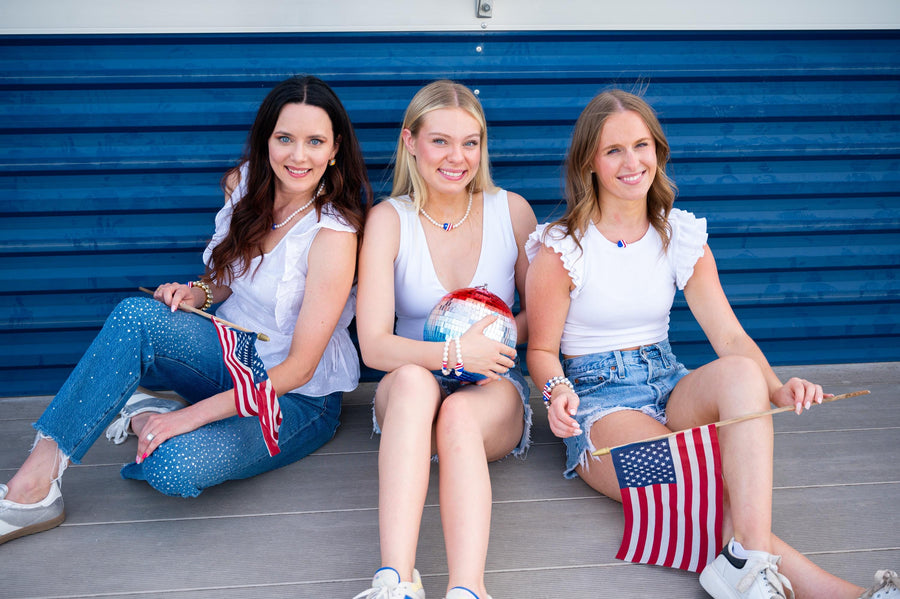 PATRIOTIC HEART & SOUL Silver Bracelet Stack