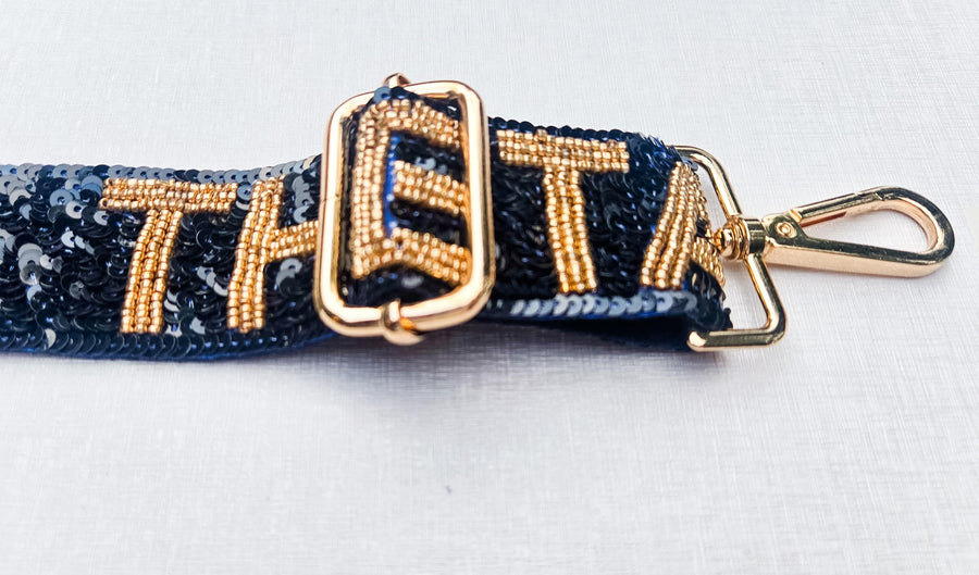 Kappa Alpha Theta Gameday Purse Strap - Gold Hardware - KAO - Sequin