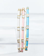 The Elizabeth Enamel Diamond Stack in Perfect Pastels