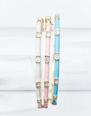 The Elizabeth Enamel Diamond Stack in Perfect Pastels
